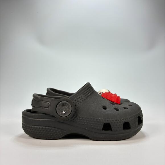 Crocs Classic Clog Black Poké Ball Slip On Comfort Sandals Lightweight Kids Sz 6 - Picture 1 of 9